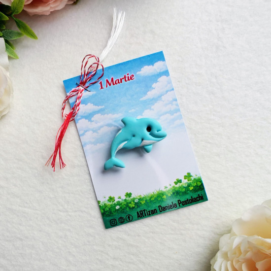 Broșă mărțișor Delfin 2