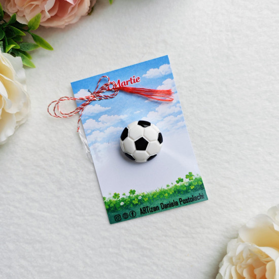 Broșă mărțișor Minge de fotbal 