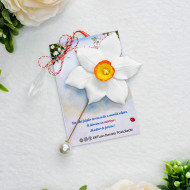 Broșă mărțișor Narcisa alba 1