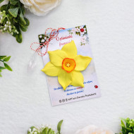 Broșă mărțișor Narcisa galbenă 