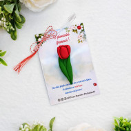 Broșă mărțișor Lalea rosie