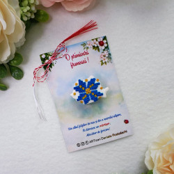 Broșă mărțișor România - Stea albastră 
