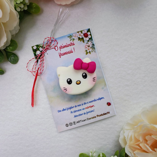 Broșă mărțișor Hello kitty