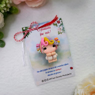 Broșă mărțișor Fetița unicorn 