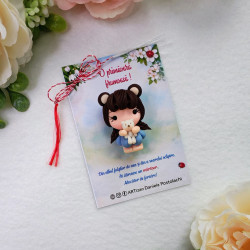 Broșă mărțișor Fetița cu ursuleț 2