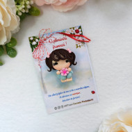 Broșă mărțișor Fetița cu floare 2