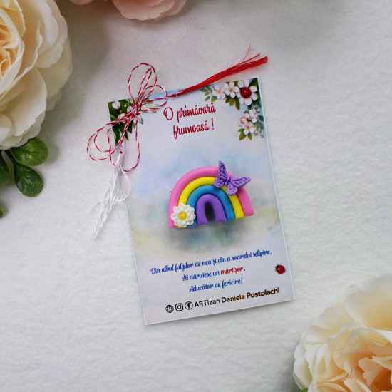 Broșă mărțișor Curcubeu 