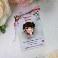 Broșă mărțișor Fetița cu ursuleț 8