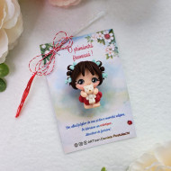 Broșă mărțișor Fetița cu ursuleț 9