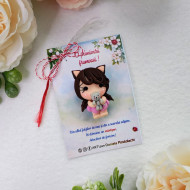 Broșă mărțișor Fetița cu pisoi 2