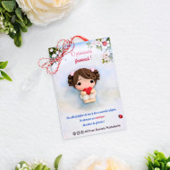 Broșă mărțișor Fetița cu inimioară 