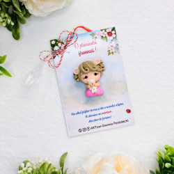 Broșă mărțișor Fetița cu ursuleț 13
