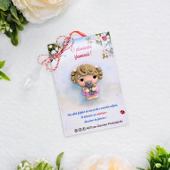 Broșă mărțișor Fetița cu pisoi 4